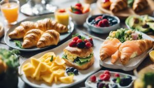 brunch with croissant sides