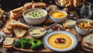 cheddar broccoli soup sides