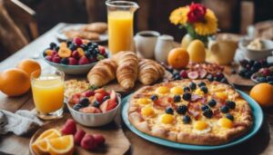 complementing breakfast pizza flavors