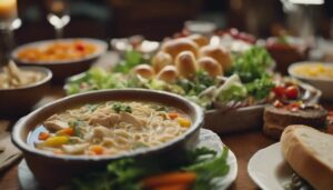 complementing chicken noodle soup