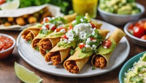 complementing chicken taquitos perfectly