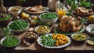 complementing green beans and potatoes