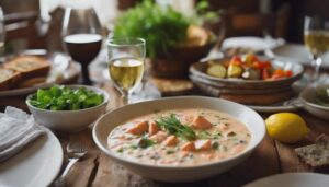 complementing salmon chowder dishes