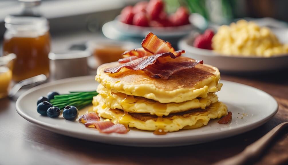 cooking breakfast in kitchen