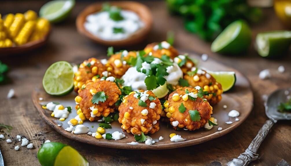 corn fritters with mayonnaise