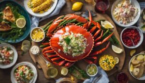 crab and side dishes