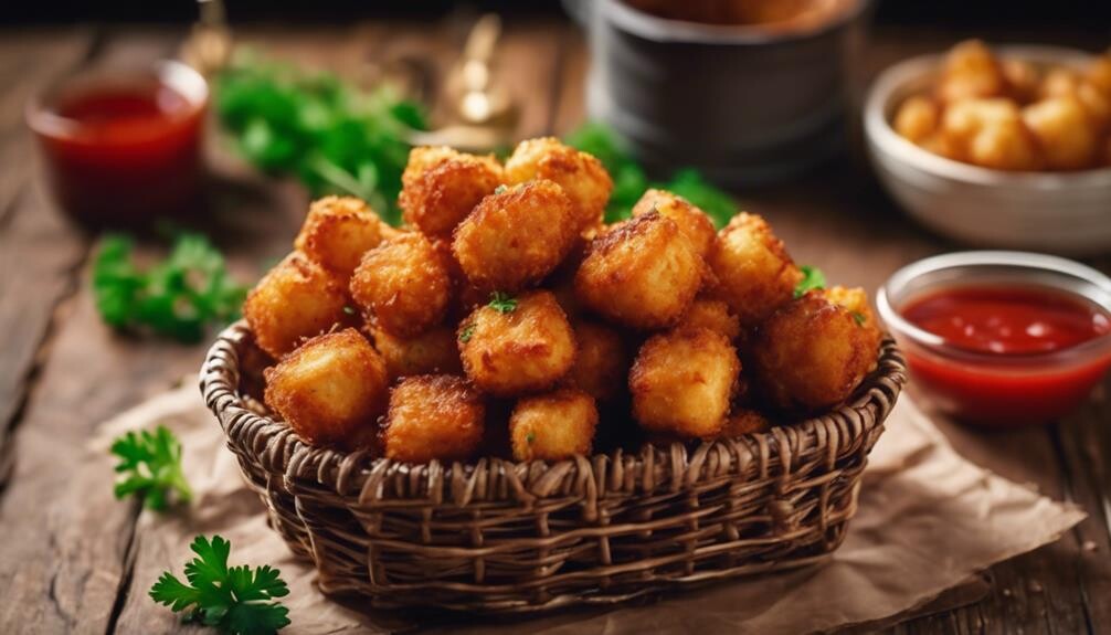 crispy potato tots cooked in an air fryer