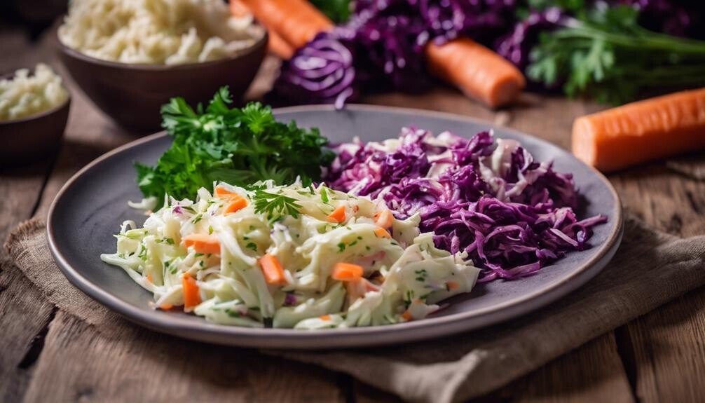 crunchy cabbage and carrots