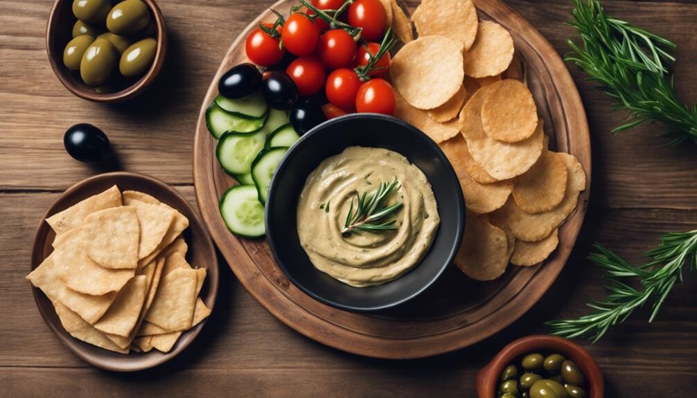 crunchy snack with hummus