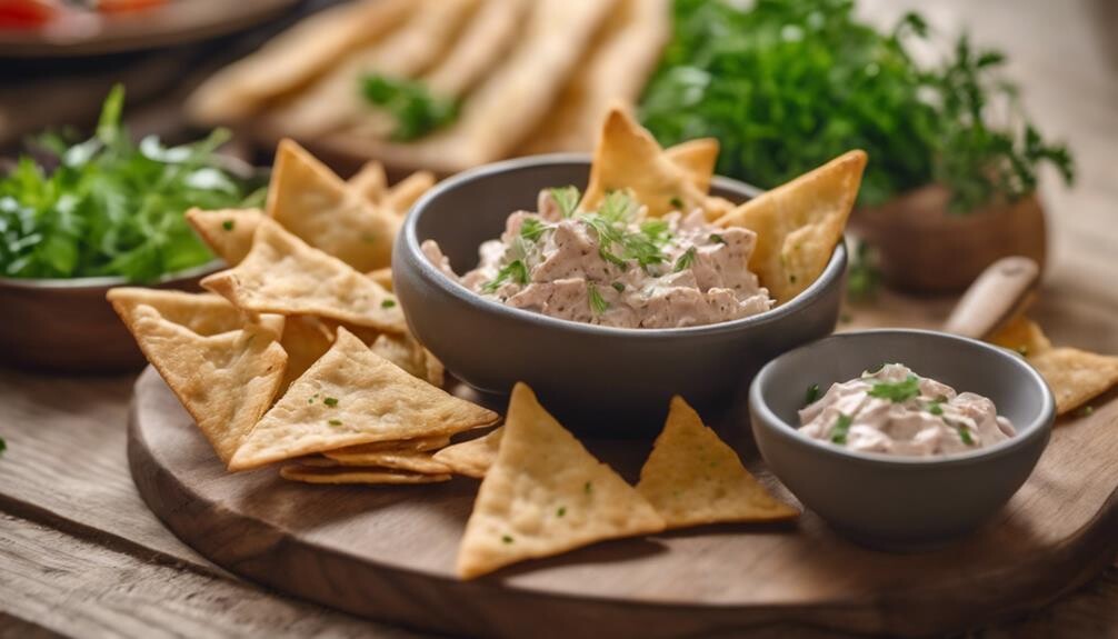 crunchy snack with hummus