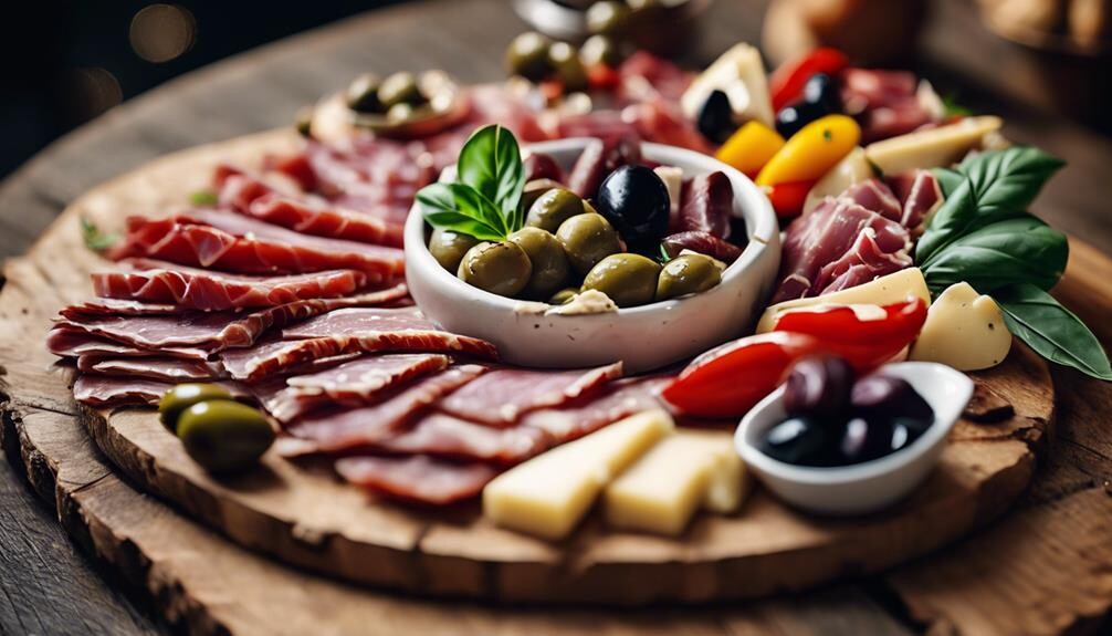 delicious antipasto platter served