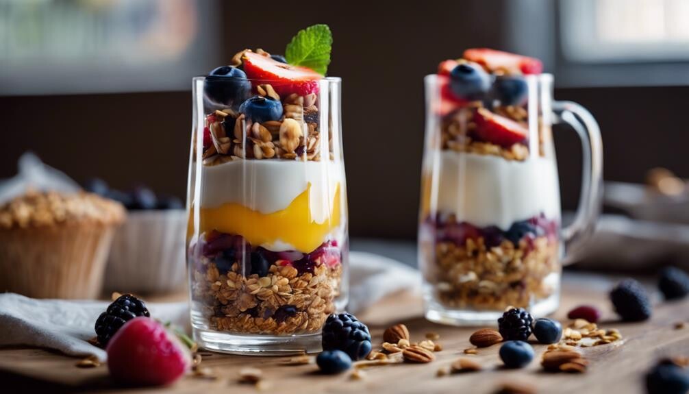 delicious parfait with berries