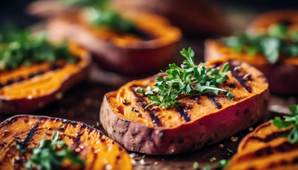 deliciously charred sweet spuds