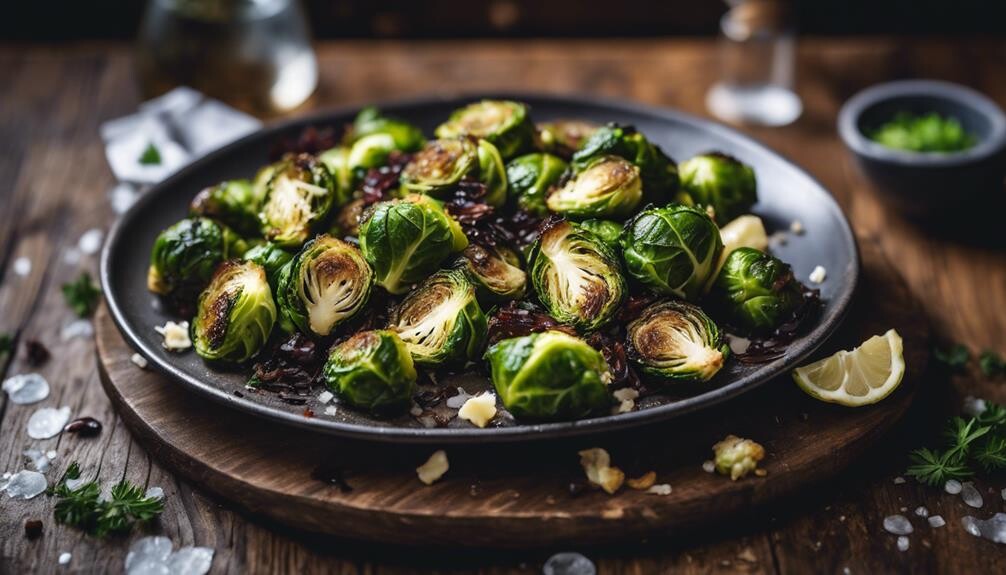 deliciously crispy roasted sprouts