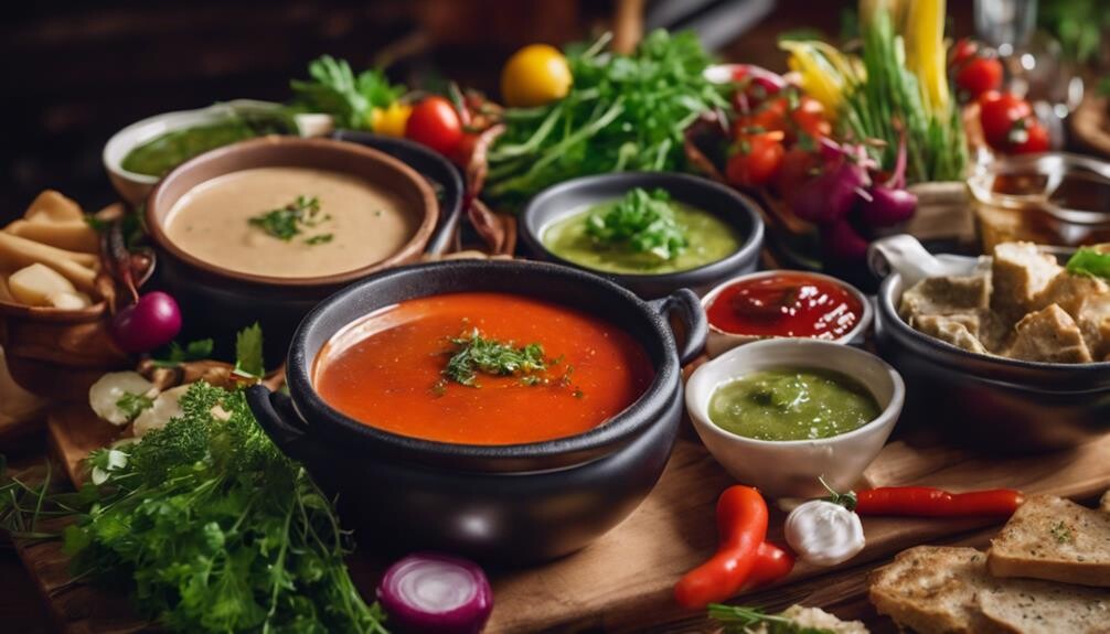 diverse dipping sauce options