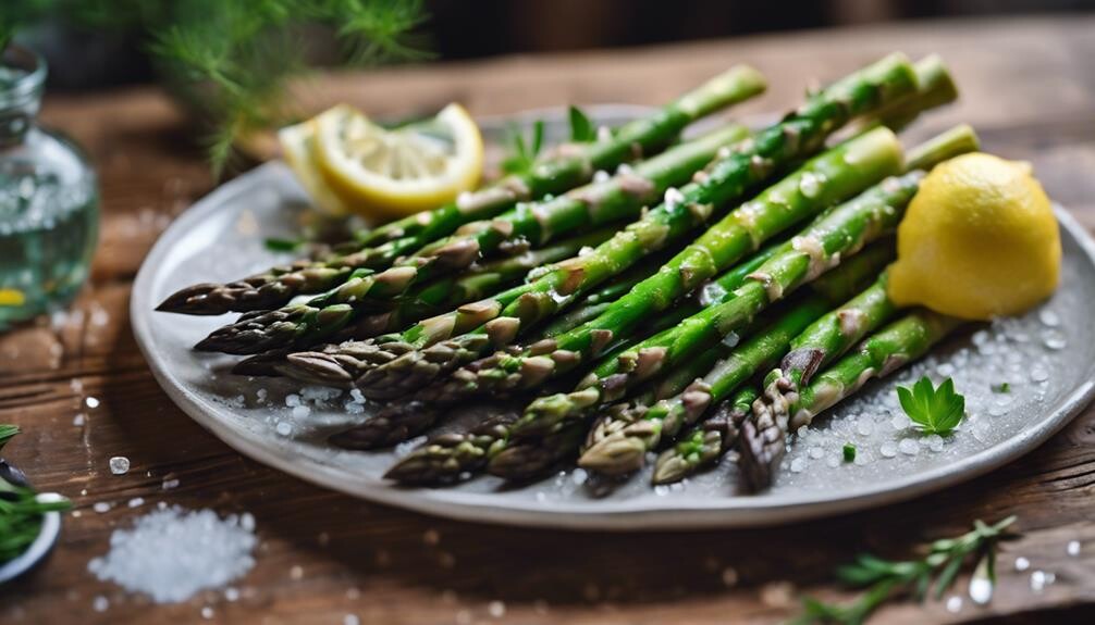 fresh asparagus on grill