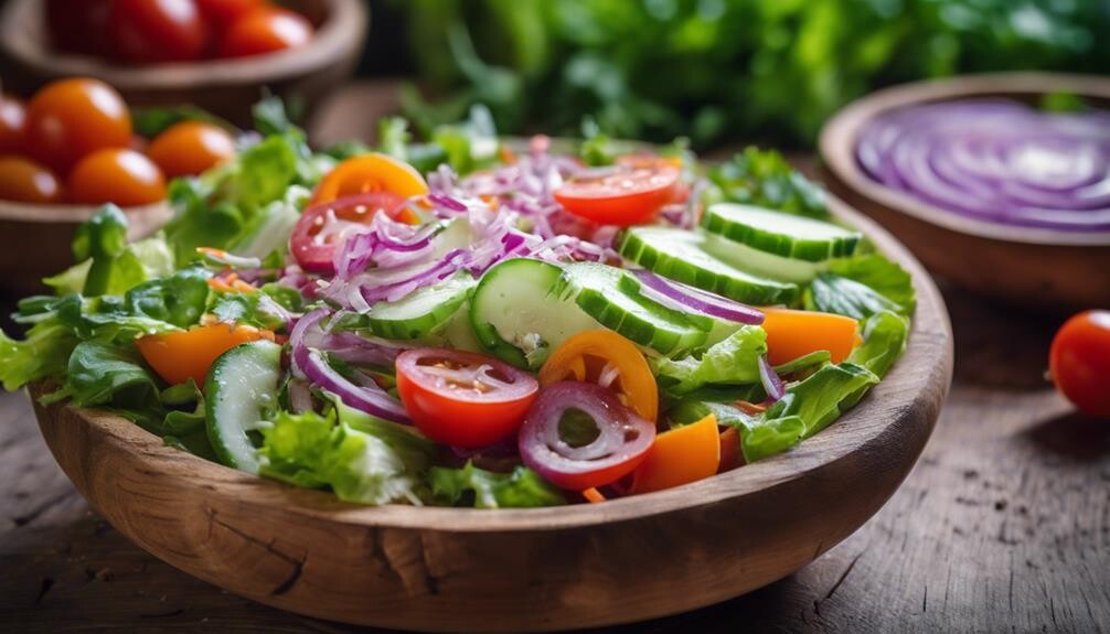 fresh greens and vegetables