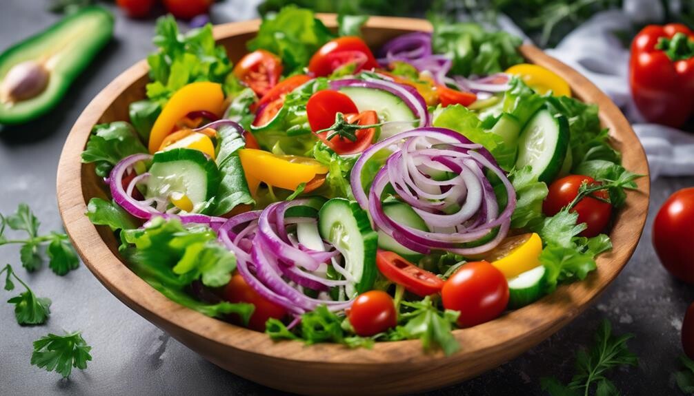 fresh greens and vegetables