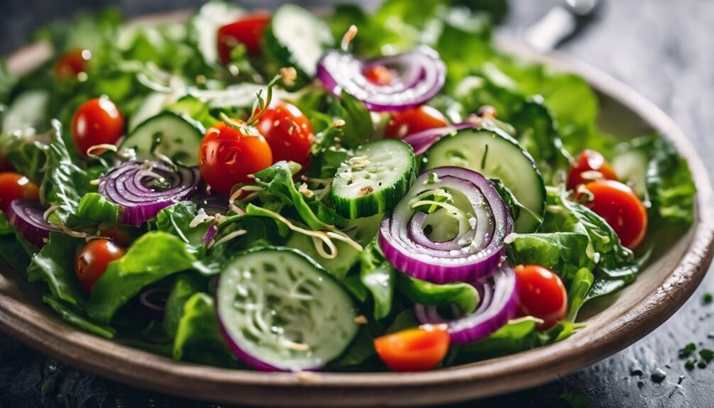 fresh lettuce and vegetables