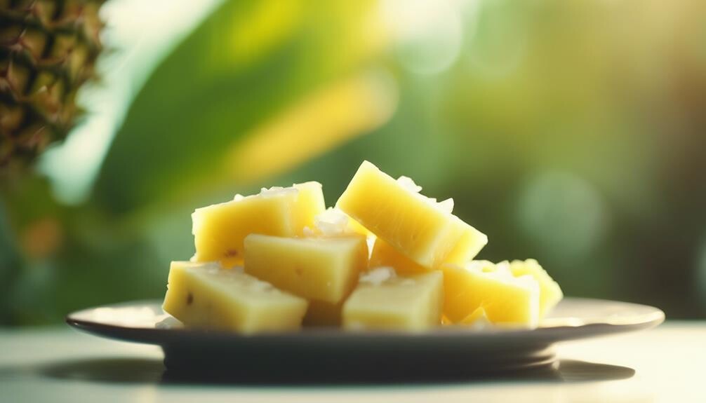 fresh pineapple chunks served