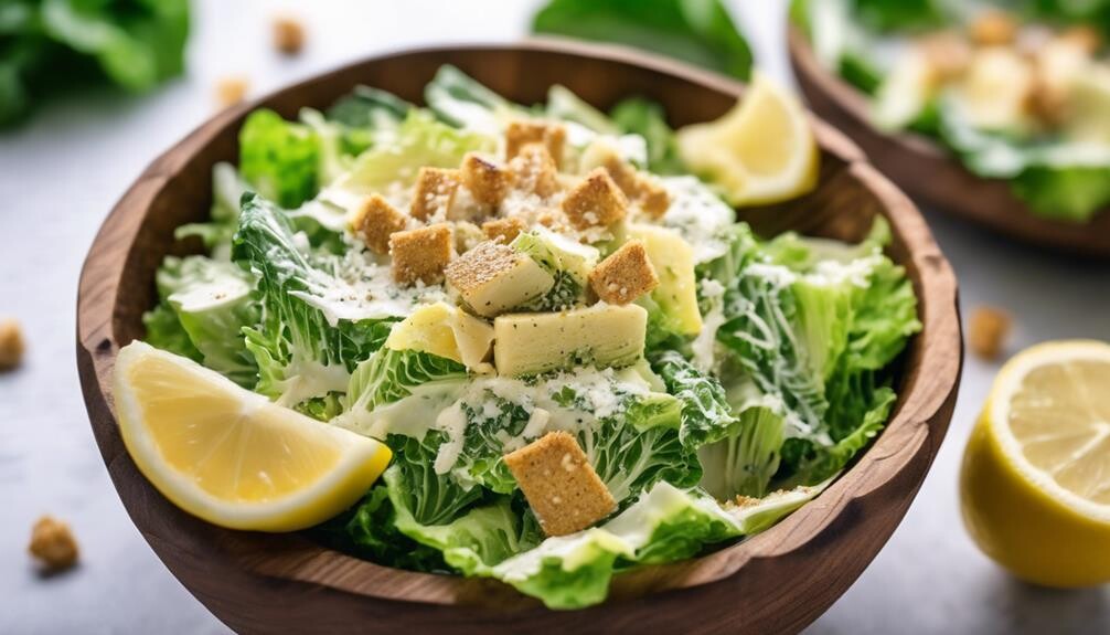 fresh romaine and croutons