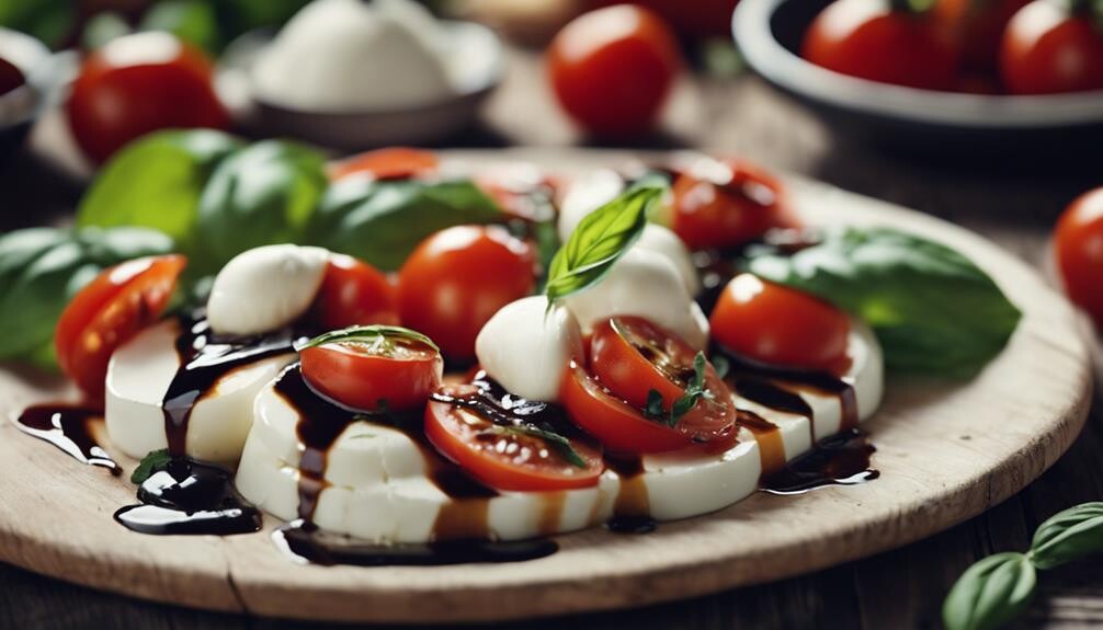 fresh tomatoes and mozzarella