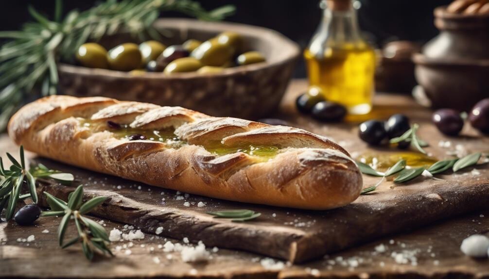 freshly baked baguette slices