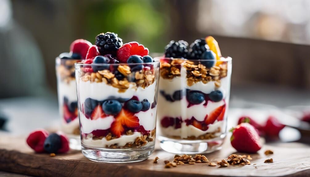 healthy breakfast with yogurt