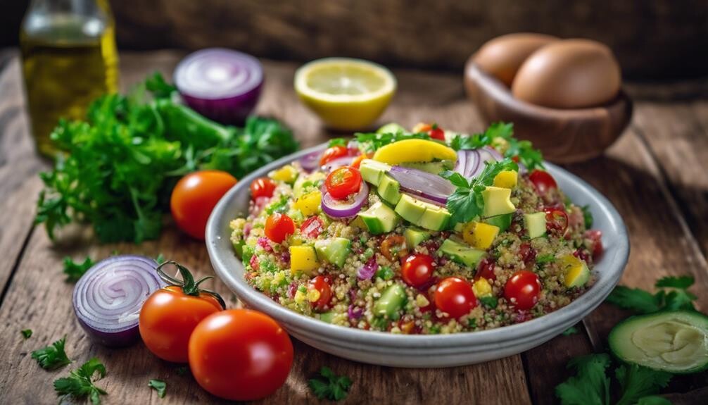 healthy grain and veggies