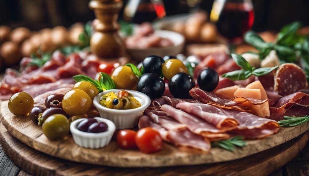 italian appetizer assortment display