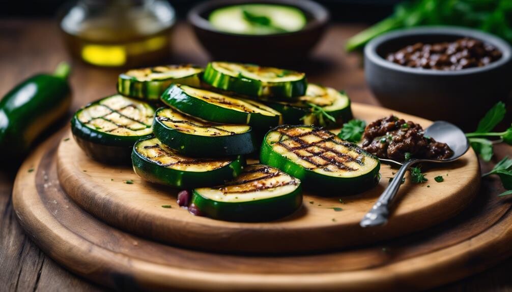 lightly seasoned grilled zucchini
