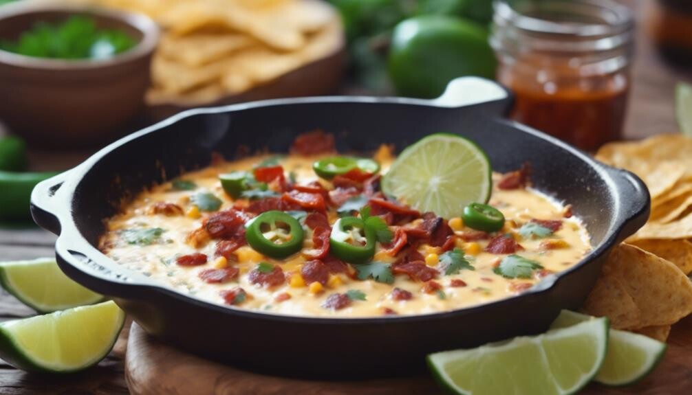 melted cheese and chorizo