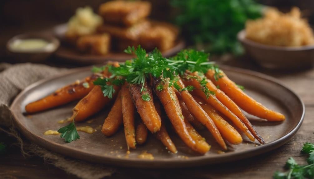 perfectly caramelized carrot sticks