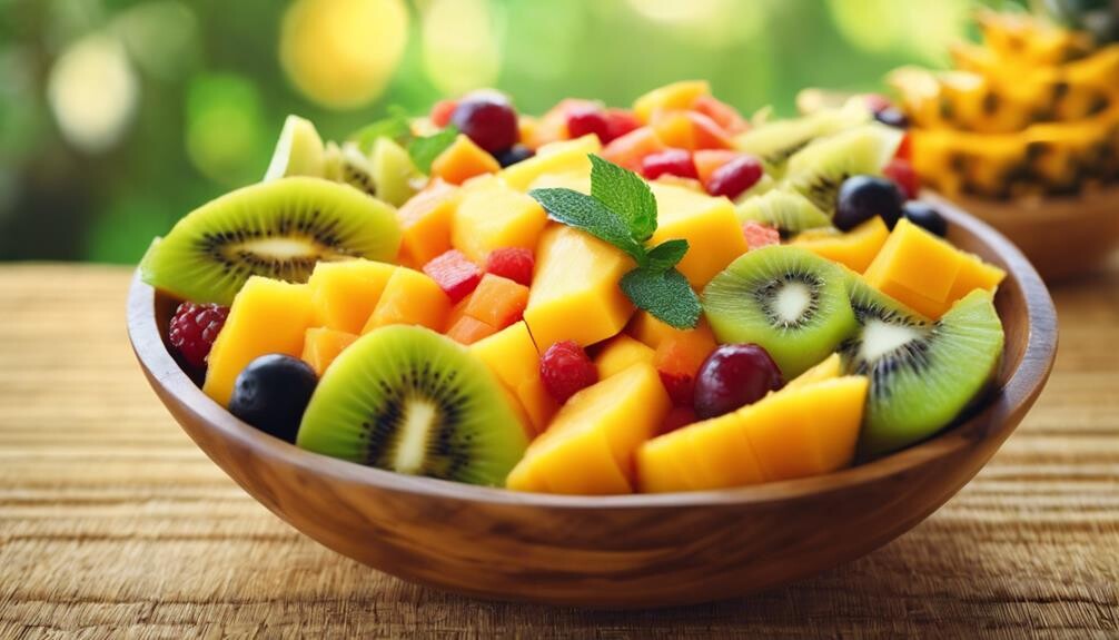 refreshing and colorful tropical fruits