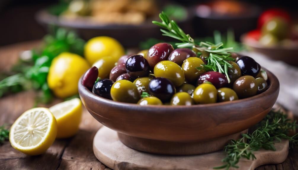 salty tangy herb infused olives