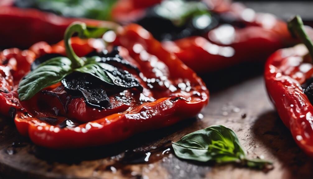 savory charred pepper slices