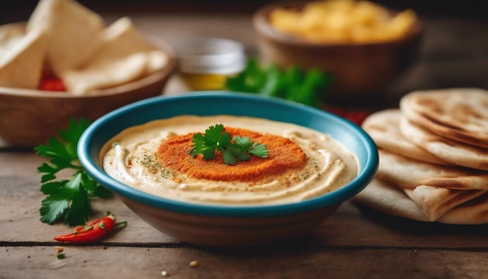 savory hummus with pita