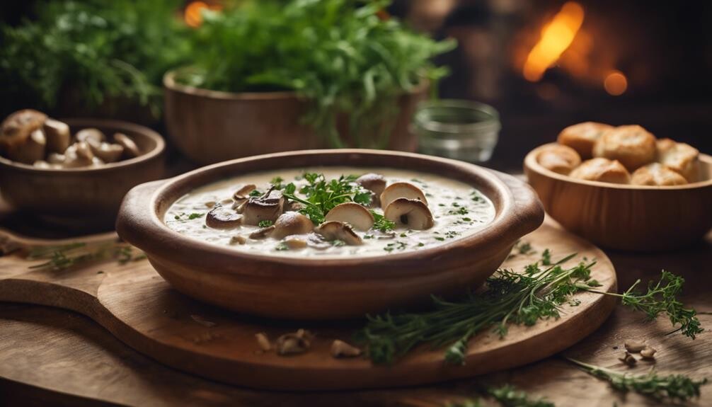 savory soup in bread