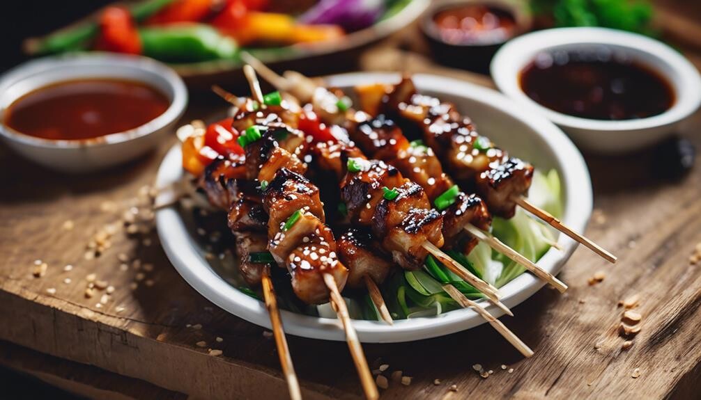 tasty grilled meat skewers