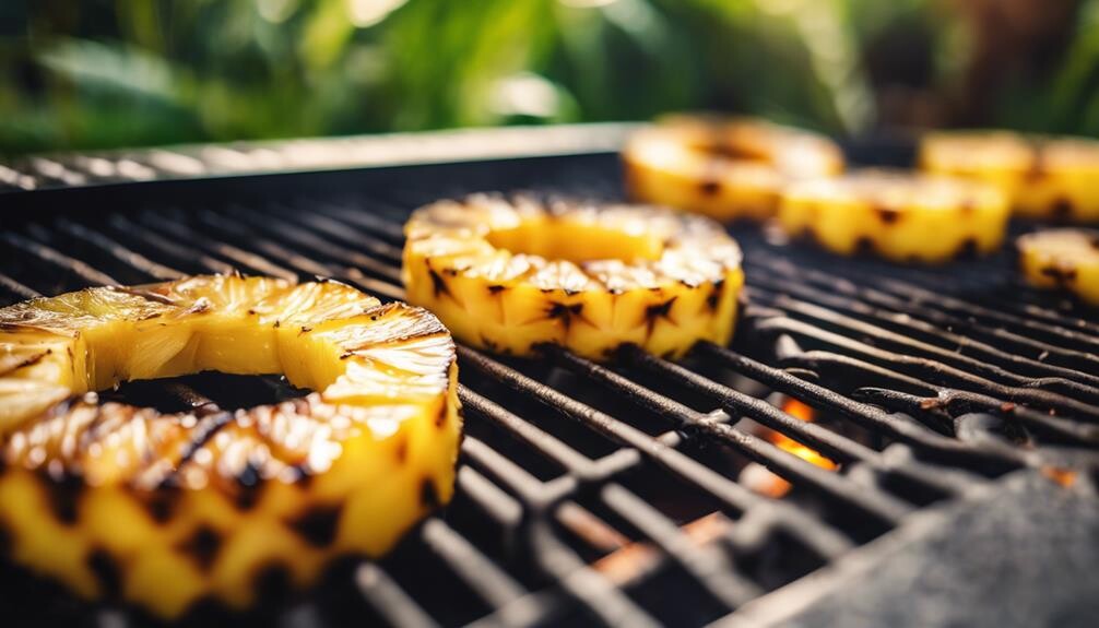 tropical fruit on fire