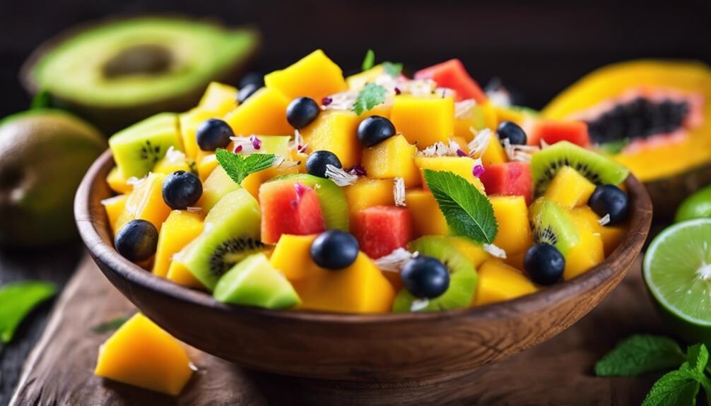 tropical refreshing mixed fruits