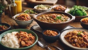 acquiring culinary complements for gumbo and jambalaya