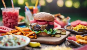 bbq hamburgers and sides