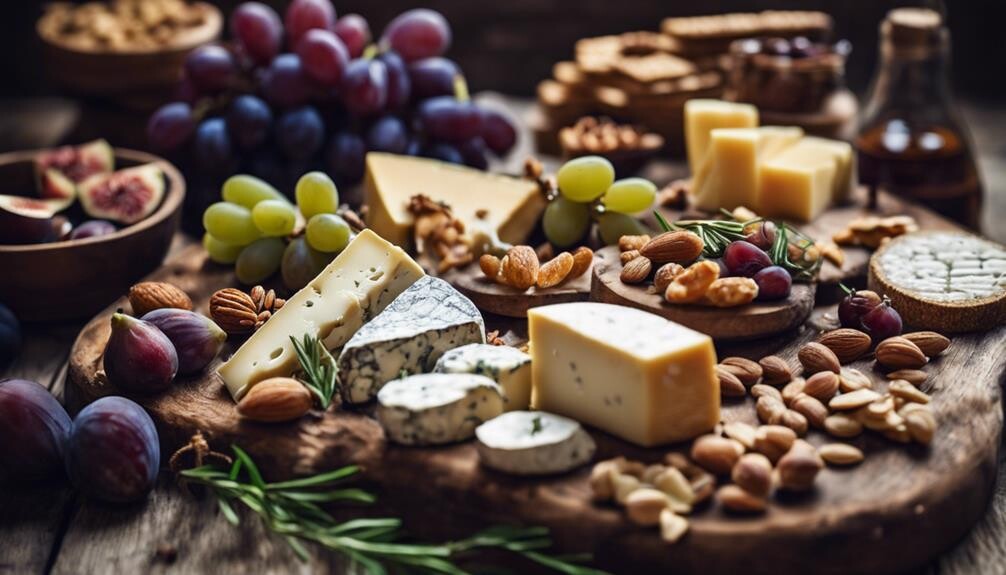 cheese and crackers served