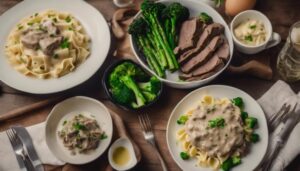 complementing beef stroganoff flavors