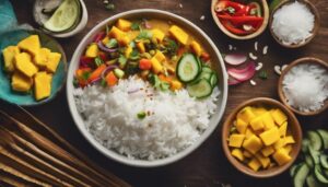 complementing coconut curry flavors
