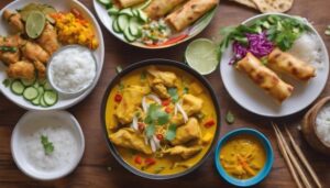 complementing coconut curry flavors