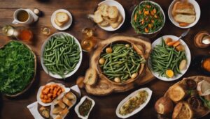 complementing green beans and potatoes