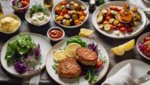 complementing salmon patties with sides