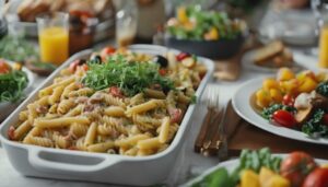 complementing tuna pasta bake